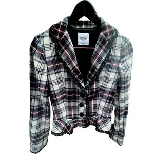 MOSCHINO JEANS Blazer Jacket Knit Black & White Women’s Size Small Made in Italy